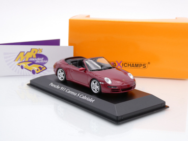 Maxichamps 940063031 # Porsche 911 (997) Carrera S Cabrio Baujahr 2005 " rotmetallic " 1:43