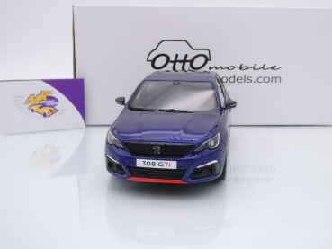 Preview: Ottomobile OT922 # Peugeot 308 GTI Baujahr 2017 " blaumetallic-schwarz " 1:18