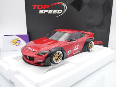 Top Speed TS0513 # Nissan Z (RZ34) rotmetallic #23 " Pandem Rocket Bunny " 1:18