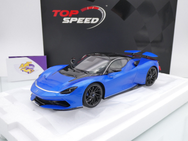 Top Speed TS0498 # Automobil Pininfarina Battista Geneva 2019 " Iconica Blu Metallic " 1:18