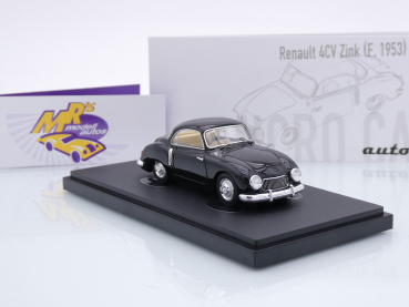 Preview: Autocult 03025 # Renault 4CV Zink 2-Sitzer Coupe Baujahr 1953 " schwarz " 1:43