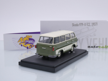 Preview: Autocult 08021 # Skoda 979-II Kleinbus Baujahr 1957 " cremeweiß-oilve " 1:43