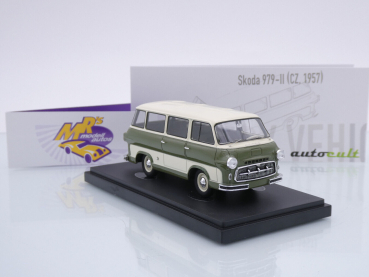 Preview: Autocult 08021 # Skoda 979-II Kleinbus Baujahr 1957 " cremeweiß-oilve " 1:43