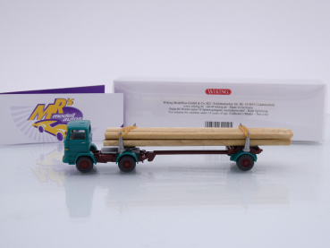 Preview: Wiking 0390 12 # Mercedes LPS 1317 Langholztransporter Baujahr 1965-76 " grün " 1:87