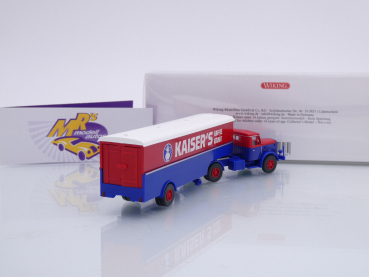 Preview: Wiking 0513 28 # Henschel Koffersattelzug Baujahr 1955-61 " Kaiser's Kaffee " 1:87