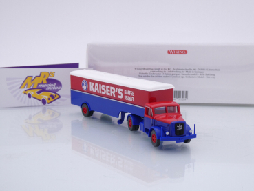 Preview: Wiking 0513 28 # Henschel Koffersattelzug Baujahr 1955-61 " Kaiser's Kaffee " 1:87