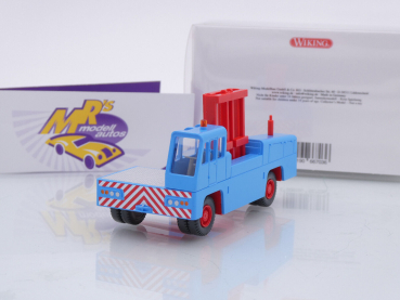 Wiking 0667 03 # Container Seitenstapler Baujahr 1968-77 " hellblau-rot " 1:87
