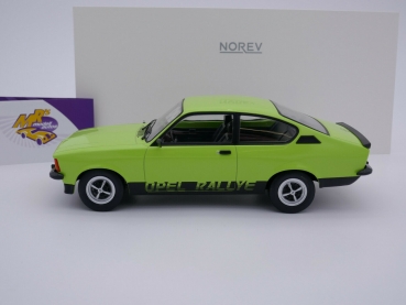 Preview: Norev 183653 # OPEL Kadett C Coupe Rallye 2.0 Baujahr 1977 " grün-schwarz " 1:18