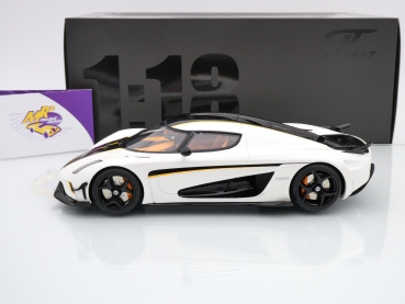 Preview: GT Spirit GT391 # Koenigsegg Regera Baujahr 2018 " weißmetallic-schwarz-gelb " 1:18