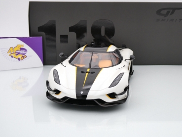 Preview: GT Spirit GT391 # Koenigsegg Regera Baujahr 2018 " weißmetallic-schwarz-gelb " 1:18