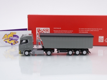 Preview: Herpa 316231 # DAF XG Stöffelliner-Sattelzug 2-achs/3-achs " dunkelgrau " 1:87