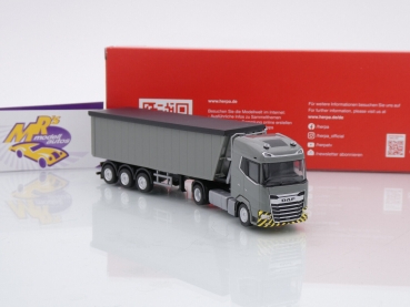 Preview: Herpa 316231 # DAF XG Stöffelliner-Sattelzug 2-achs/3-achs " dunkelgrau " 1:87
