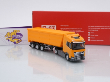 Preview: Herpa 316241 # DAF XG Stöffelliner-Sattelzug 2-achs/3-achs " kommuorange " 1:87
