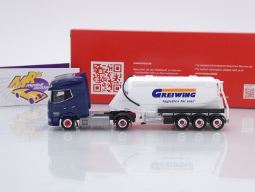 Preview: Herpa 316811 # DAF XG+ Eutersilo-Sattelzug 2-achs/3-achs " Greiwing " 1:87