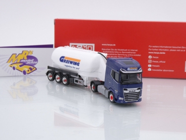 Preview: Herpa 316811 # DAF XG+ Eutersilo-Sattelzug 2-achs/3-achs " Greiwing " 1:87