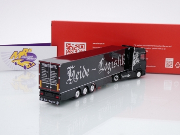 Preview: Herpa 316897 # Scania CS 20 HD Kühlkoffer-Sattelzug 2-achs/3-achs " Heide Logistik " 1:87