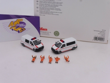 Preview: Schuco 26555 # 2-er Set VW T5 " DB Notfallmanagement " MHI Sondermodell 1:87