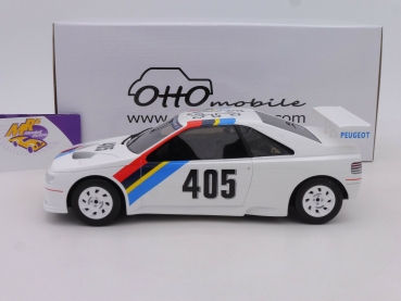 Ottomobile OT850 # Peugeot 405 T16 Gr. S No.405 Presentation Car 1988 weiß 1:18