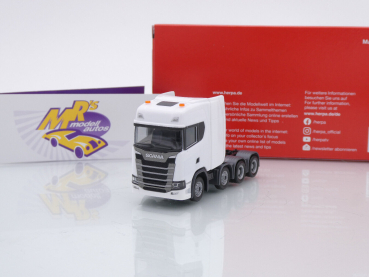 Herpa 308601-004 # Scania CS20 HD 8x4 4-achs Schwerlastzugmaschine " weiß " 1:87