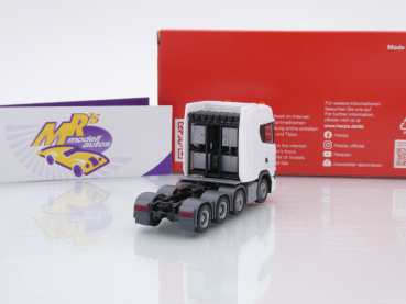 Preview: Herpa 308601-004 # Scania CS20 HD 8x4 4-achs Schwerlastzugmaschine " weiß " 1:87