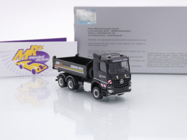 Preview: Herpa 952408 # Mercedes-Benz Arocs M Kipper schwarz " Leonhard Weiss Ausbildung " 1:87