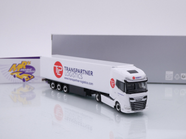 Preview: Herpa 957069 # DAF XG+ 2/3-achs Kühlkoffer-Sattelzug " Transpartner Logistics " 1:87