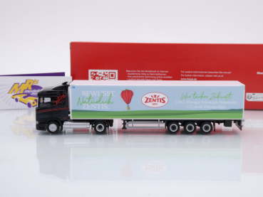 Preview: Herpa 317696 # Scania CS20 ND 2/3-achs Kühlkoffer-Sattelzug " Zentis Marmelade " 1:87