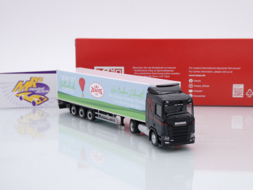 Preview: Herpa 317696 # Scania CS20 ND 2/3-achs Kühlkoffer-Sattelzug " Zentis Marmelade " 1:87
