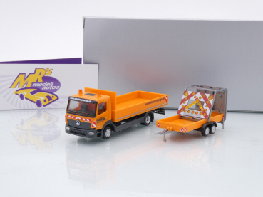 Herpa 956246 # Mercedes Atego Pritschen-LKW + Anhänger " Elektro Prange " 1:87