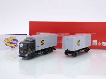 Herpa 317832 # Mercedes-Benz Actros CS 3/2-achs Wechselkoffer-Hängerzug " UPS " 1:87