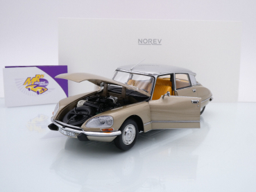 Preview: Norev 181726 # Citroen DS 23 Pallas Limousine Baujahr 1972 " gold-silber " 1:18