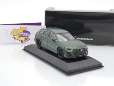 Preview: Minichamps 410018017 # Audi RS6 Avant Baujahr 2019 " mattolivegrünmetallic " 1:43