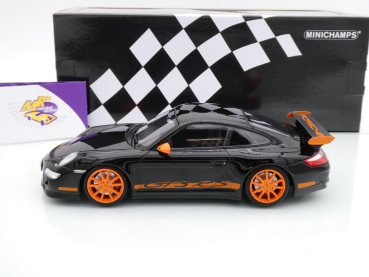 Preview: Minichamps 155062121 # Porsche 911 (997) GT3 RS Baujahr 2007 " schwarz-orange " 1:18