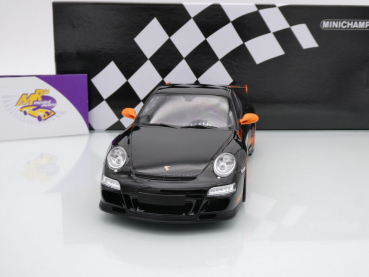 Preview: Minichamps 155062121 # Porsche 911 (997) GT3 RS Baujahr 2007 " schwarz-orange " 1:18