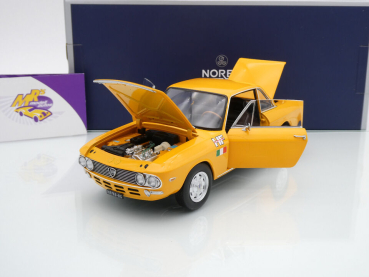 Preview: Norev 187981 # Lancia Fulvia 1600 HF Baujahr 1971 " orangegelb " 1:18