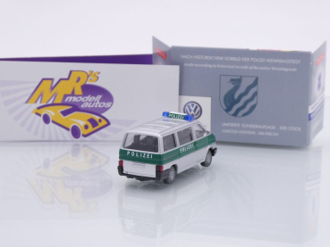 Preview: Wiking Sondermodell # VW T4 FuStW " Polizei Wenningstedt Sylt " 1:87 Lim. Ed.