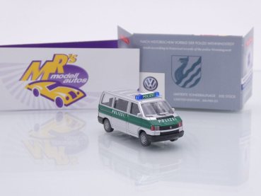 Preview: Wiking Sondermodell # VW T4 FuStW " Polizei Wenningstedt Sylt " 1:87 Lim. Ed.