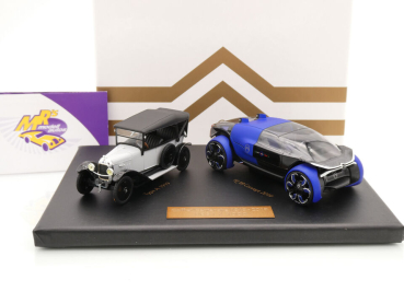 Preview: Norev AMC0191312 # 2er Set Citroen Type A " grau " + 19_19 Concept " mattblau " 1:43