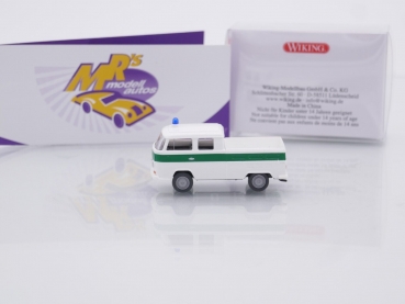 Preview: Wiking 0314 05 # Volkswagen T2 Doppelkabine Baujahr 1967-71 weiß-grün " Polizei " 1:87