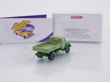 Preview: Wiking 0424 96 # Magirus Pritschenkipper Rundhauber Baujahr 1957-67 " grün " 1:87