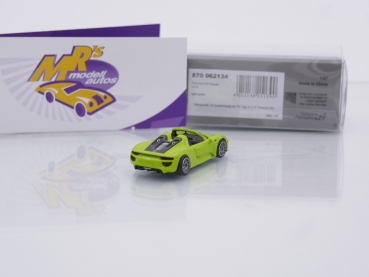 Preview: Minichamps 870062134 # Porsche 918 Spyder Baujahr 2015 " hellgrün " 1:87