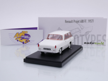 Preview: Autocult 06061 # Renault Projet 600 Prototyp Baujahr 1957 " weiß " 1:43