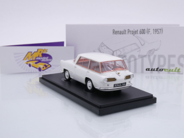 Preview: Autocult 06061 # Renault Projet 600 Prototyp Baujahr 1957 " weiß " 1:43