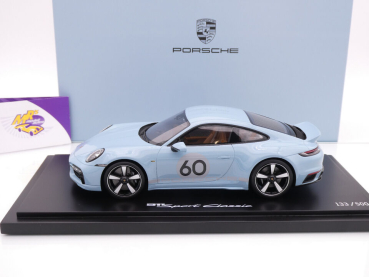 Preview: Spark WAP02100100SSPC # Porsche 911 (992) Sport Classic Nr.60 Baujahr 2022 " Meissenblau " 1:18