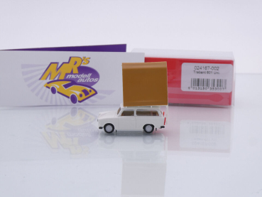 Preview: Herpa 024167-002 # Trabant 601 Universal mit Dachzelt Baujahr 1964 " weiß " 1:87