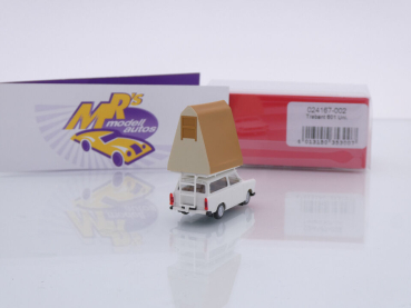 Preview: Herpa 024167-002 # Trabant 601 Universal mit Dachzelt Baujahr 1964 " weiß " 1:87
