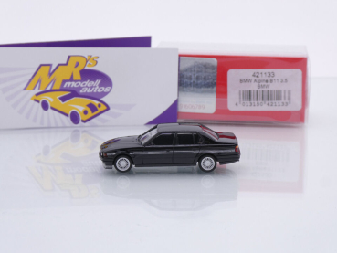 Preview: Herpa 421133 # BMW Alpina B11 3.5 Limousine " schwarz mit silber Dekor " 1:87