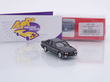Preview: Herpa 421133 # BMW Alpina B11 3.5 Limousine " schwarz mit silber Dekor " 1:87