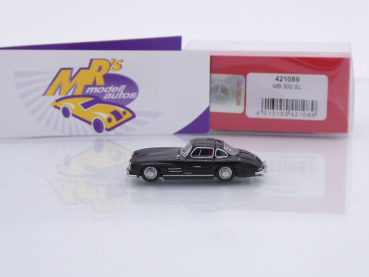 Preview: Herpa 421089 # Mercedes-Benz 300 SL Flügeltürer Baujahr 1954 " schwarz " 1:87