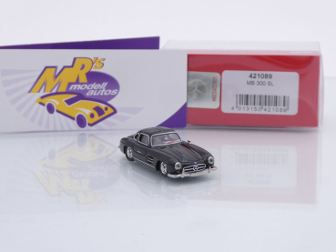 Preview: Herpa 421089 # Mercedes-Benz 300 SL Flügeltürer Baujahr 1954 " schwarz " 1:87